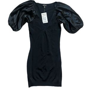 NWT Womene Bebe Black Stunning Balloon Sleeve Mini Dress - Sz XS